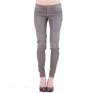 Stitch's Women's Grey Thin Cords Ankle Jeans-Image