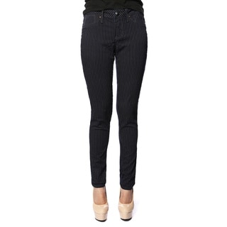 Stitches Women's Black Pinstripe Skinny Pants-Image