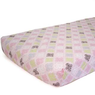 Nurture Imagination Girls' Multi Damask Fitted Sheet-Image