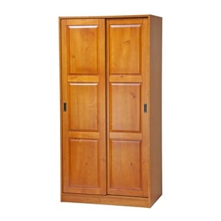 Palace Imports Customizable Solid Wood Wardrobe with Two Sliding Doors
