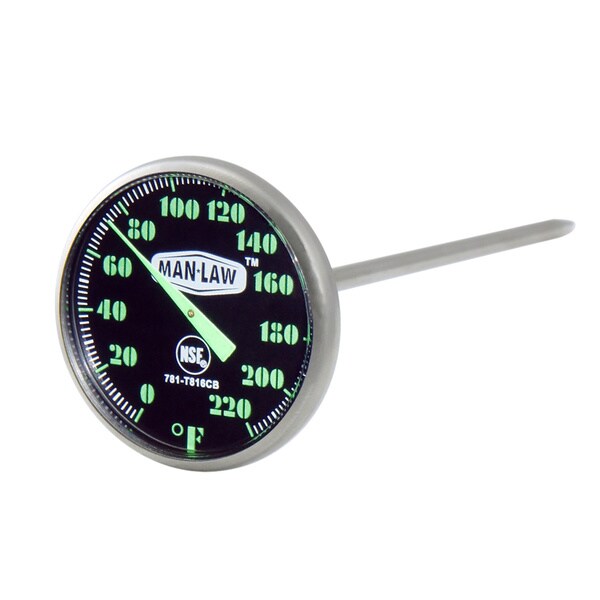 Man Law BBQ Instant Read Thermometer with Glow in the Dark Dial