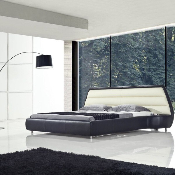 Duetto Modern Eco-leather Wrapped Platform Bed