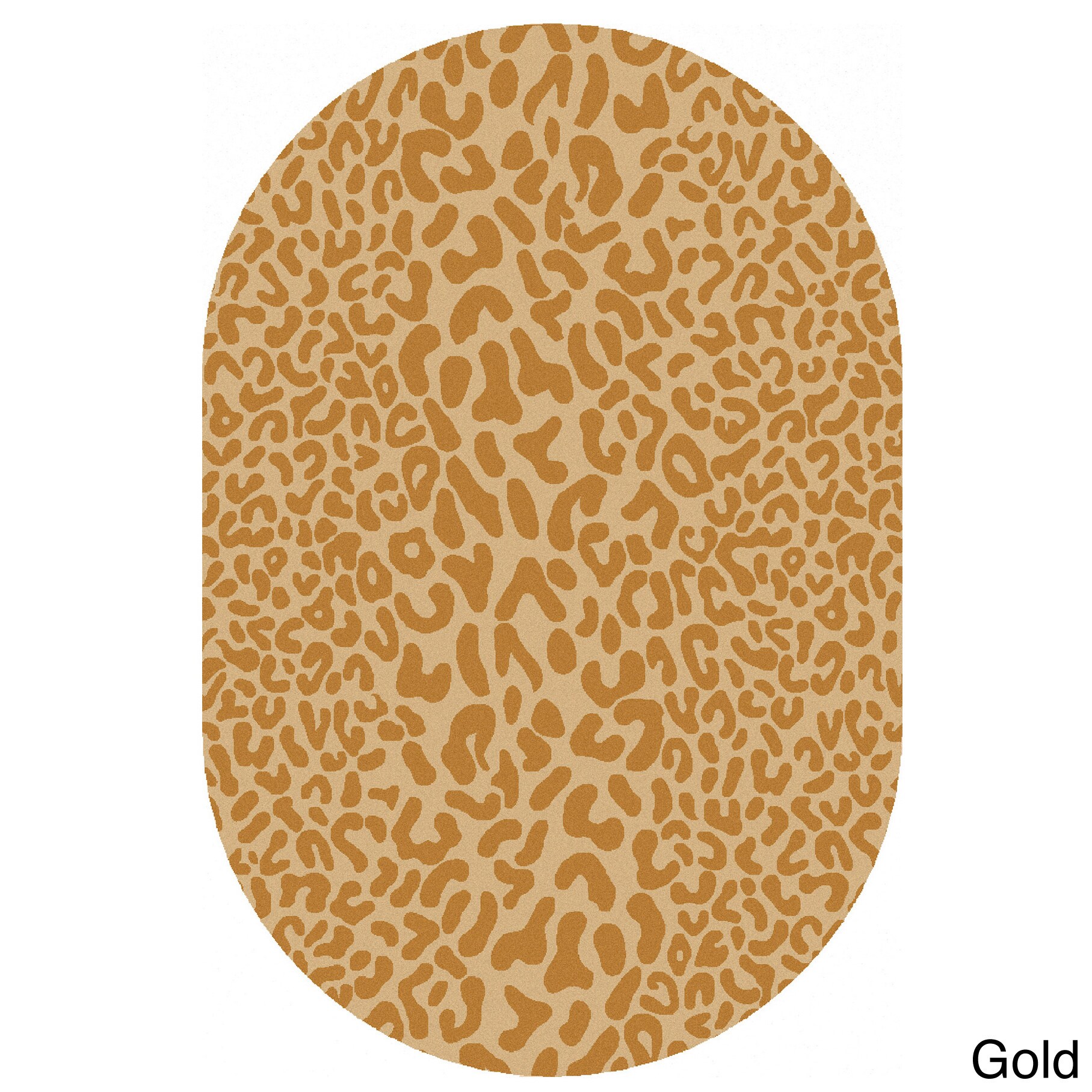 Hand tufted Jungle Animal Print Oval Wool Area Rug 6 x 9