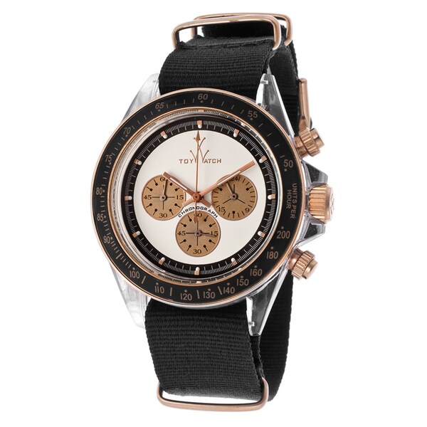 ToyWatch Men's 7013WHPG Black Polycarbonate and Canvas Chronograph Watch 