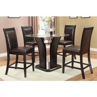 Buy Online Levice 5-piece Counter Height Dining Set in Dark Brown Finished