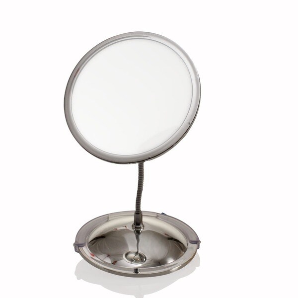 Ovente Vanity Gooseneck Dual Magnification Chrome Mirror with Suction Cups Overstock Shopping