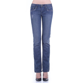 Stitch's Women's Slim Fit Straight Leg Blue Jean Pants-Image