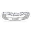 Marquee Jewels 10k White Gold 1/2ct TDW Round-cut Diamond Curve Band (I-J, I2-I3)