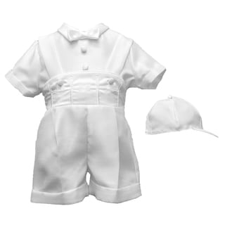 Boys White Christening/Baptism Short Set