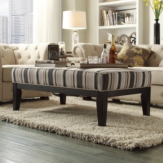 Find Shop INSPIRE Q Kayla Montgomery Stripe Upholstered 48-inch Cocktail Ottoman