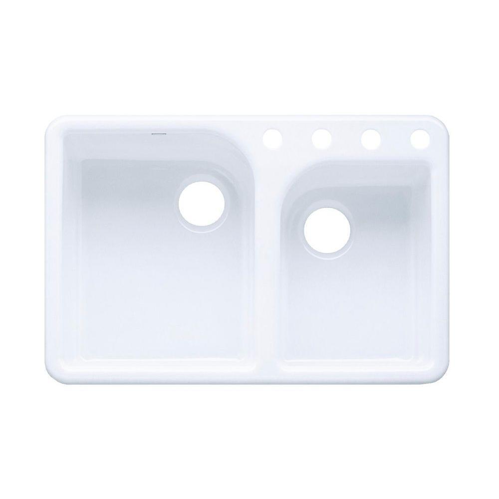 Kohler Executive Chef TopMount Cast Iron 33 inch 4Hole Double Bowl