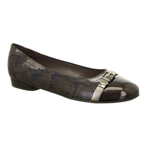 Women's Jenny by ara Perla 63374 Flat Brown Snake Print/Brown Patent
