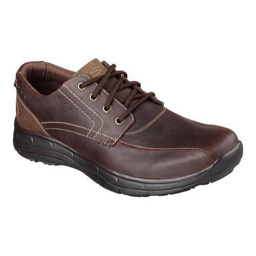 Men's Skechers Relaxed Fit Glides Hodge Bicycle Toe Shoe Chocolate