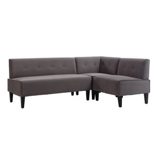 See Reviews Linon Moda Grey Fabric Corner Banquette