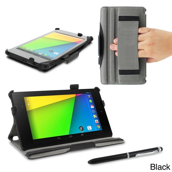 roocase Slim Fit Folio Case Cover with Stylus for Google Nexus 7 FHD 2013 (2nd Generation)