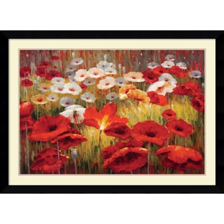 Low Price Lucas Santini 'Meadow Poppies II' Framed Art Print 43 x 31-inch