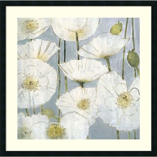 Hot Deal Elise Remender 'White Poppies' Framed Art Print 34 x 34-inch