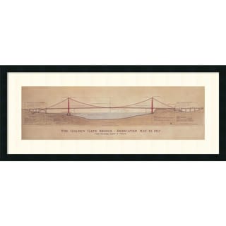 Hot Deal Craig S. Holmes 'Golden Gate Bridge' Framed Art Print 40 x 17-inch