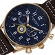 Akribos XXIV Men's Swiss Quartz Multifunction Tachymeter Genuine Leather Strap Watch
