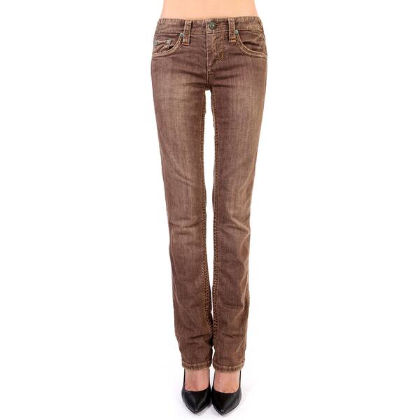 Stitch's Women's Brown Wash Straight Leg Jeans Soft Denim Pants