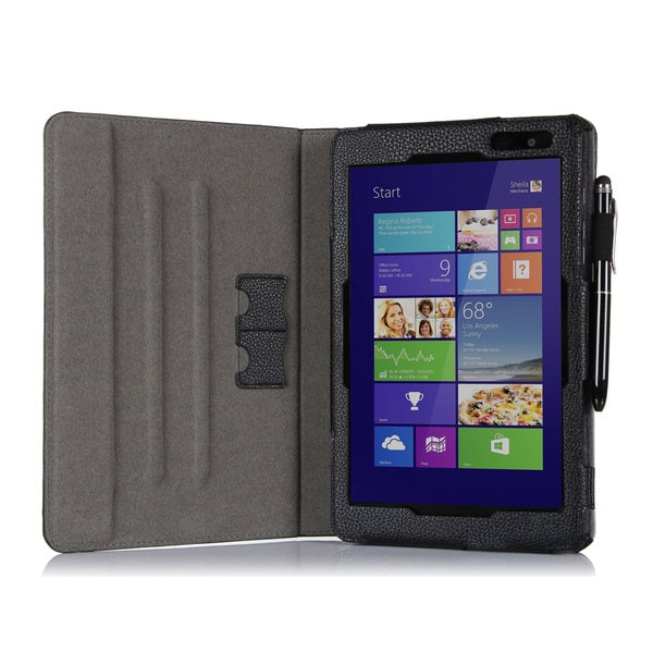 roocase Black Dual View Folio Case Cover with Stylus for Dell Venue 8 Pro Windows 8.1 Tablet