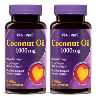 Natrol Coconut Oil 1000 mg Softgels 45 Count (Pack of 2)-Image