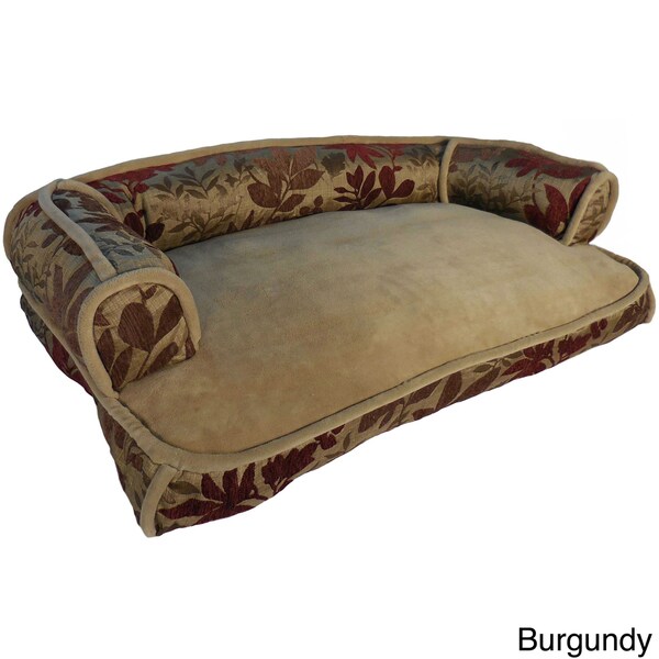 Bristol Chenille Leaf Jacquard Couch Style Pet Bed - 16471477 ...