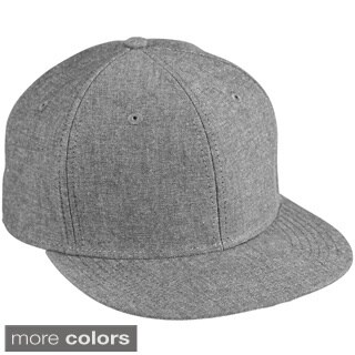 Chambray Flat Bill Cotton Baseball Cap-Image