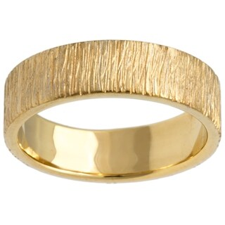 14k Yellow Gold Men's Comfort-fit Handmade Wedding Band-Image