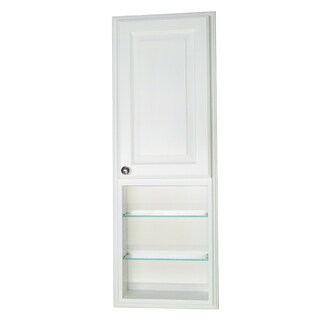 Special Prices 42-inch Recessed White Plantation Medicine Cabinet with 18-inch Open Shelf