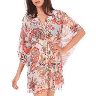 La Leela Chiffon Paisley Print Swim Cover-up-Image