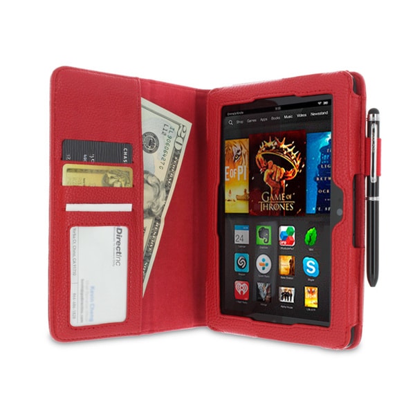 roocase Dual Station Folio Case Cover with Stylus for Amazon Kindle Fire HDX 7