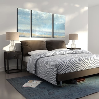 Studio 212 'Shoreline View 30x60 Textured Canvas Art Print Triptych