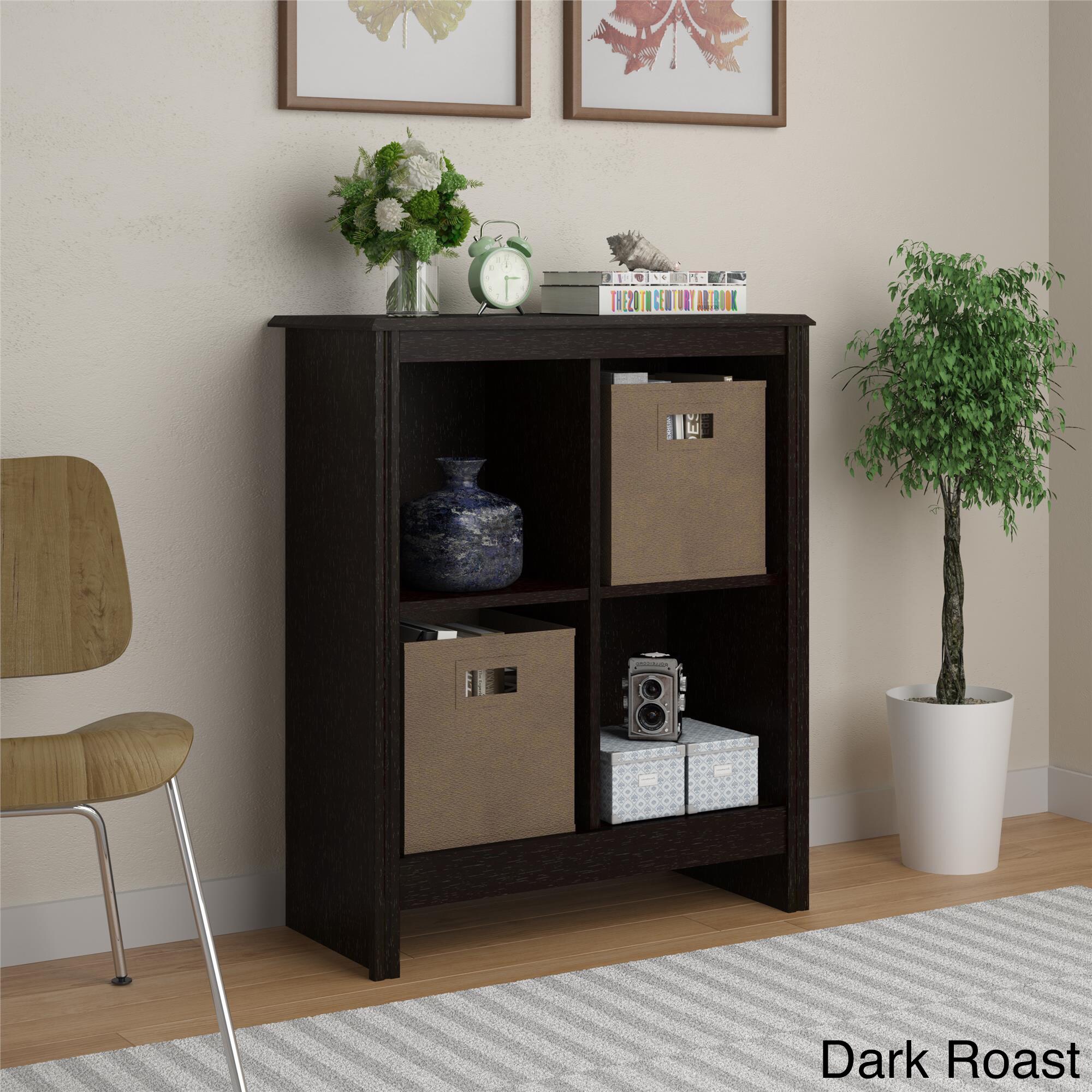 Altra 4cube Storage Cubby Bookcase with Two Storage Bins Overstock