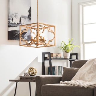 Gold Leaf Moroccan 4-light Chandelier