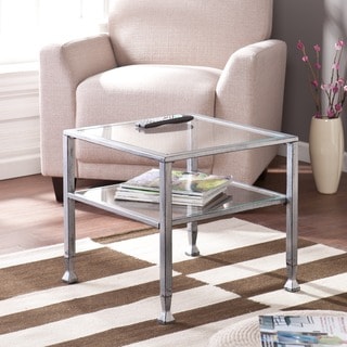 Buy Cheap Upton Home Silver Metal and Glass Cocktail Table