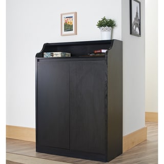 Sale Furniture Of America Brenth Sleek Black Shoe Cabinet