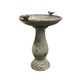 Light Brown Antique Ceramic Bird Bath with Two Birds