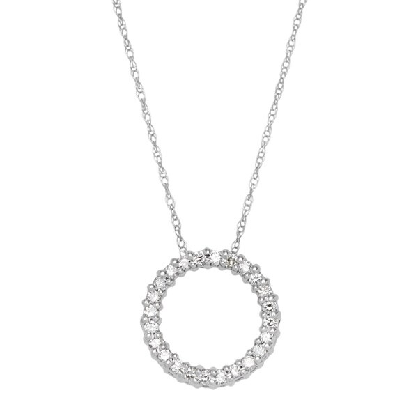 -White-Gold-1-4ct-TDW-Round-cut-White-Diamond-Circle-Pendant-Necklace ...