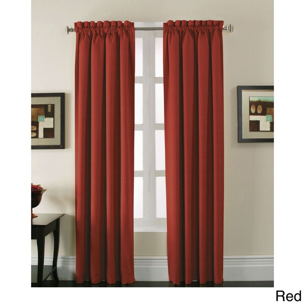 Stockton Woven Blackout Rod-pocket Curtain Panel Pair