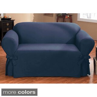 Duck One-piece Relaxed Fit Loveseat Slipcover with Arm Ties-Image