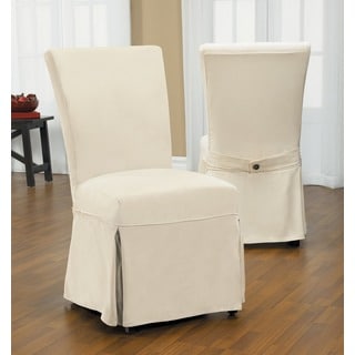 Duck Long Relaxed Fit Dining Chair Slipcover with Buttons-Image