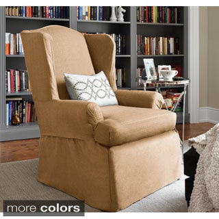 Bayside One-piece Relaxed Fit Wrap Wing Chair Slipcover-Image