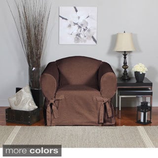 Bruce One-piece Relaxed Fit Chair Slipcover with Ties-Image