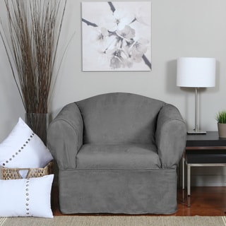 Luxury Suede One-piece Relaxed Fit Wrap Chair Slipcover-Image