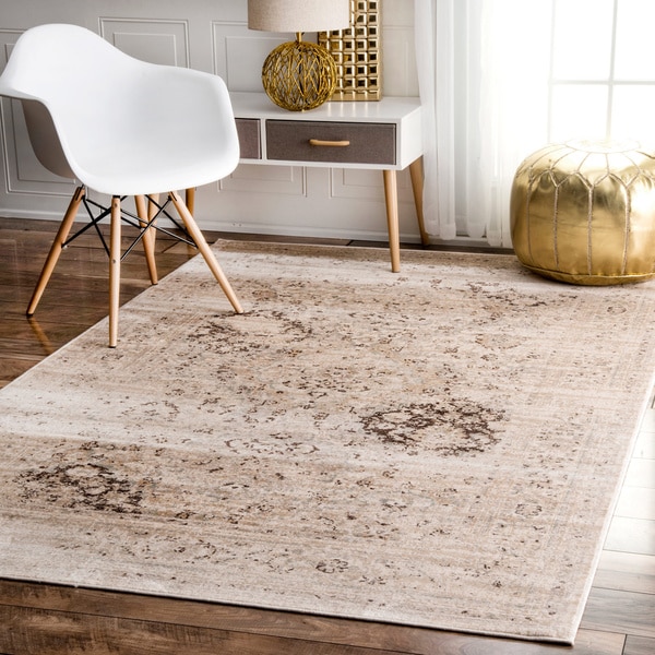 nuLOOM Oriental Vintage Viscose Fancy Ivory Rug (5' x 8') 16480108