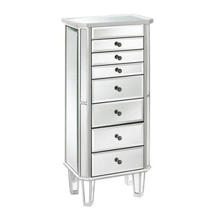 Save Price Powell Mirrored Silver Wood Jewelry Armoire