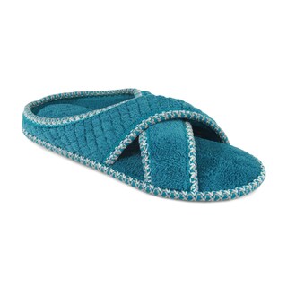 Muk Luks Women's 'Ada' Caribbean Micro Chenille Criss-cross Slippers-Image