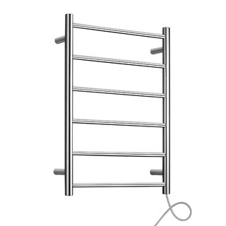 See Reviews WarmlyYours Studio Polished Plug-in 6-Bar Towel Warmer