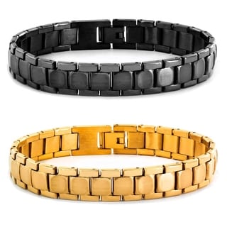 Stainless Steel Men's Brushed and Polished Link Bracelet